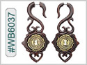 #WB6037 -  Wooden Tribal Earring - Keyhole THUMBNAIL