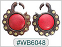 #WB6048 -  Wooden Tribal Earring Stone Inlay THUMBNAIL