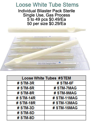 Loose White Tube Stems Only MAIN