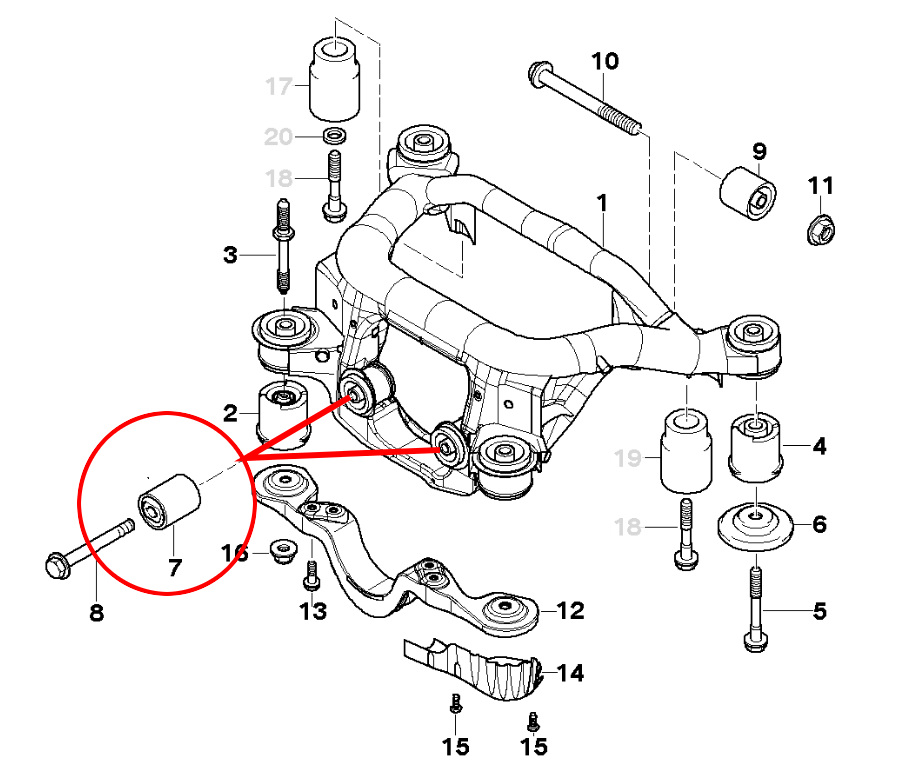 Differential mount bushings for E46 330, 328/325/323 - ONE PAIR – UUC ...