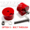 Transmission Mount Bushing kit - RED BOLT-THROUGH  (priced per pair) SWATCH