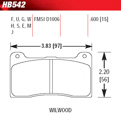 HAWK HB542F.490 / HP-S STREET brake pads for UUC E30 BBK 4-piston calipers THUMBNAIL