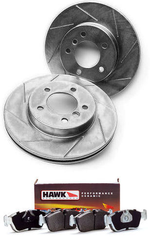 FRONT pair of OE-type slotted/plated replacement brake rotors - 34 11 1 164 539-1532 MAIN