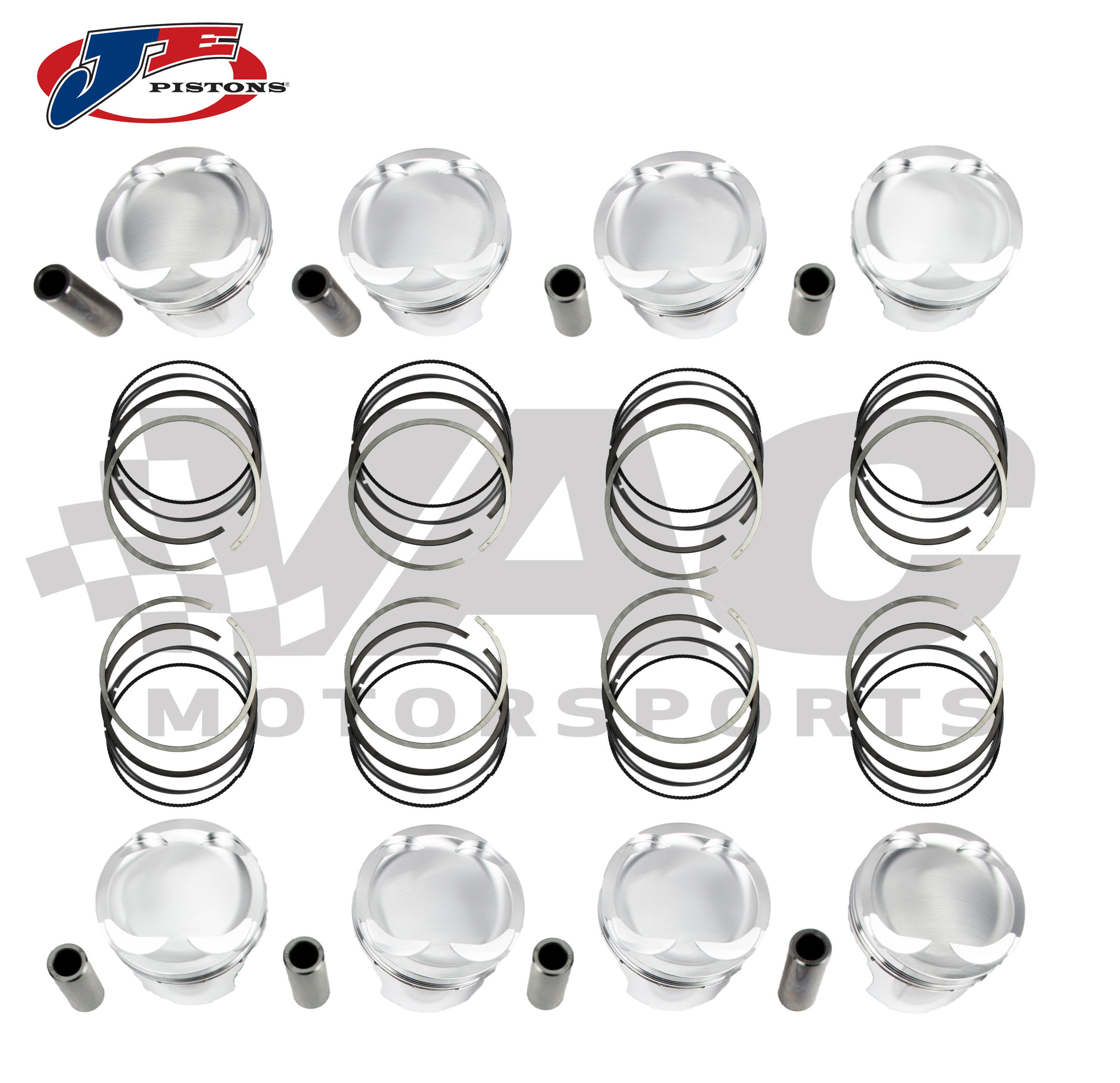 JE Pistons Forged Piston Set, Sleeved BMW S65 Stroker THUMBNAIL