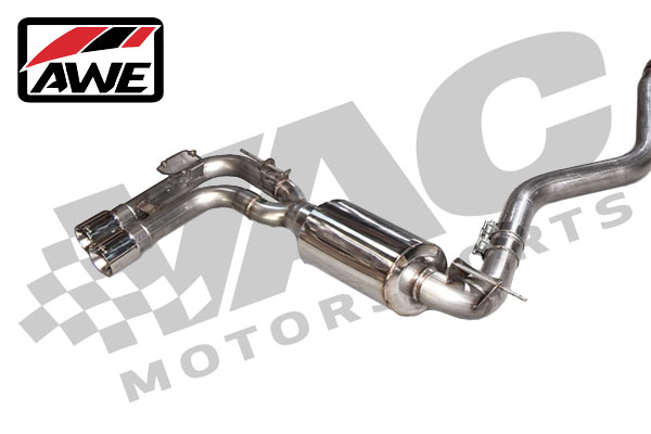 AWE Tuning Axle Back Exhaust with Single Side Dual Chrome Silver Tips for BMW F3x 328i/428i MAIN