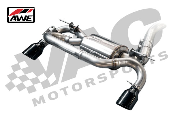 AWE Tuning Axle Back Exhaust with 102mm Diamond Black Tips, BMW F22 M235i/M240i SWATCH