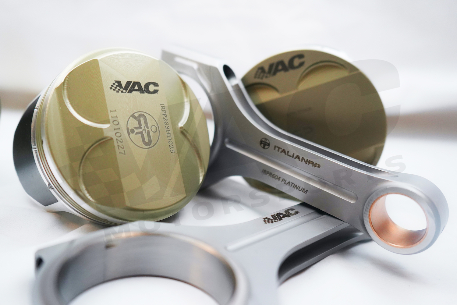 Italian RP Forged Piston Set, S58, 84mm Bore, 9.3:1 CR. *** Gold Line*** SWATCH