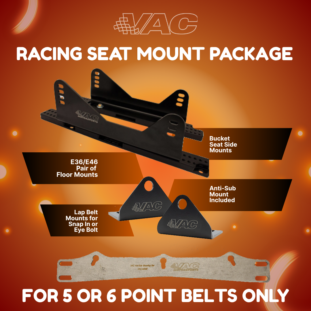 VAC Motorsports Complete Race Seat & Harness Installation Kit – BMW E36 / E46 SWATCH