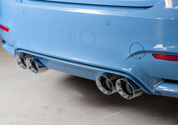 BMW F80 M3, SwitchPath™ Resonated exhaust with 102mm Diamond Black Tips, by AWE Tuning MAIN