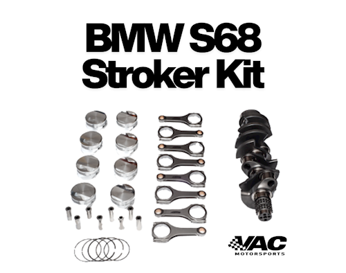 VAC Motorsports BMW S68 4.8L Stroker Kit featuring 4340 billet crankshaft, CP-Carrillo forged pistons, and forged connec MAIN