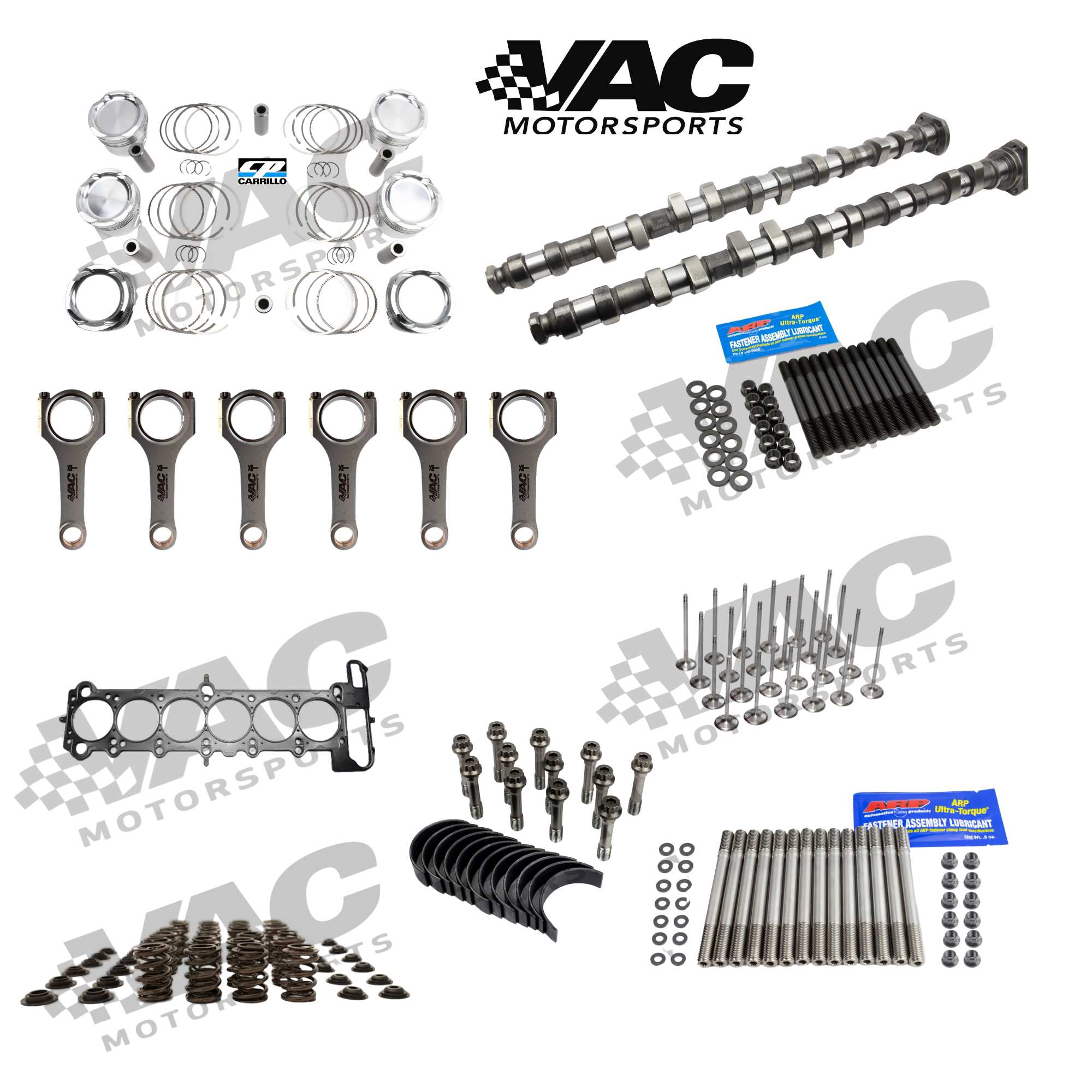 Complete Engine Build Kit for BMW E34/E36 M50, M52, S50, S52 engines with forged pistons, rods, camshafts, and ARP studs MAIN
