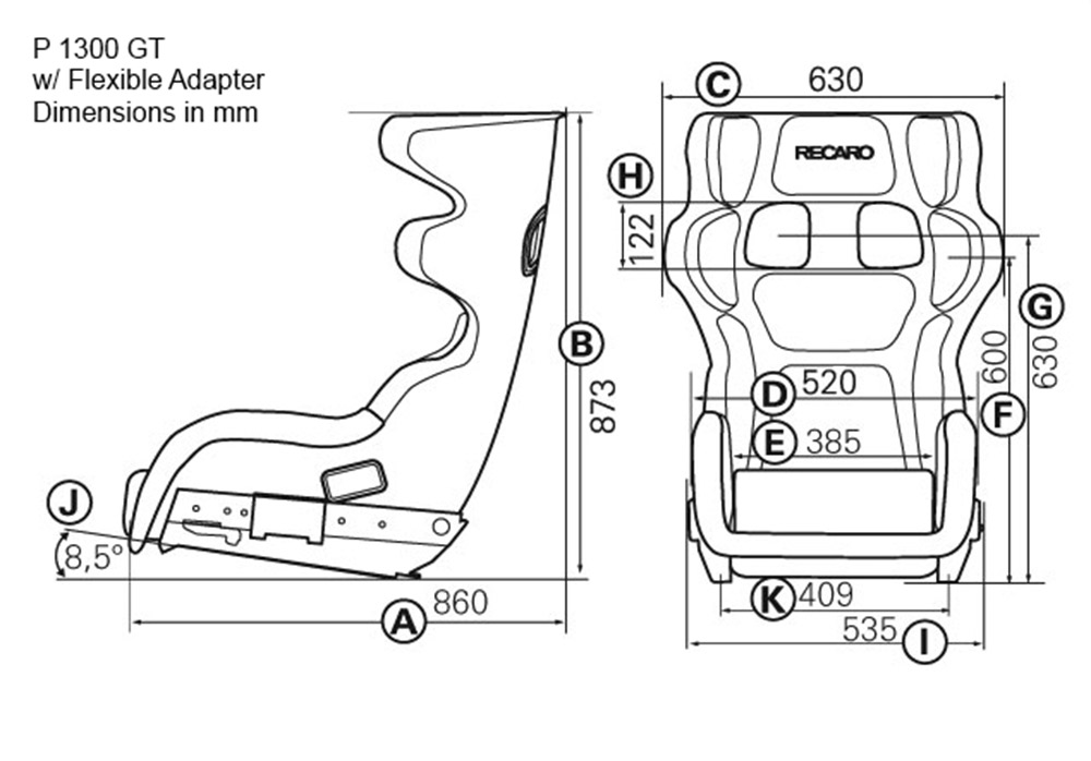 Recaro - P1300 GT Carbon Kevlar Race Seat SWATCH