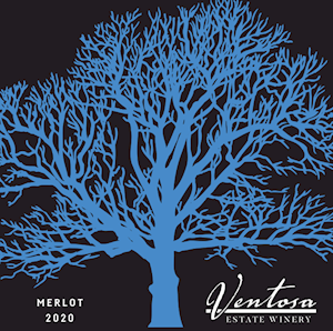 Bottle of 2020 Merlot red wine from Ventosa Vineyards – Finger Lakes, NY LARGE
