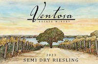 Bottle of 2023 Semi Dry Riesling from Ventosa Vineyards – Finger Lakes white wine MAIN