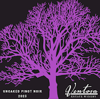 Bottle of Un-oaked Pinot Noir red wine from Ventosa Vineyards – Finger Lakes, NY MAIN