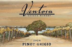 Bottle of 2024 Finger Lakes Pinot Grigio white wine LARGE