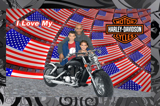 Harley Motorcycle1 3D Background and Foreground THUMBNAIL