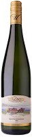 Bottle of Dry Gewurztraminer wine with our vinifera wine label featuring our distinctive Octagon shaped winery THUMBNAIL