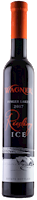Bottle of "Riesling Ice" wine with our vinifera wine label featuring our distinctive Octagon shaped winery THUMBNAIL