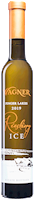 Bottle of "Riesling Ice" wine with our vinifera wine label featuring our distinctive Octagon shaped winery THUMBNAIL