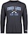 Long sleeve t-shirt in navy with light blue text that says Finger Lakes New York SWATCH
