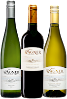 One bottle each of Riesling Dry, Chardonnay Unoaked, and Cabernet Franc THUMBNAIL