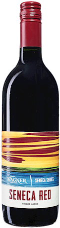Bottle of Seneca Red wine with our Seneca Series label inspired by the sunsets on Seneca Lake MAIN