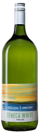 Magnum size bottle of Seneca White wine with our Seneca Series label inspired by the sunsets on Seneca Lake MAIN