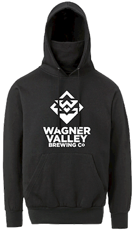 Wagner Valley Brewing Co hoodie with face mask built in MAIN