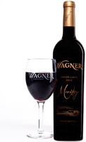 Wine glass with the Wagner logo etched on the side THUMBNAIL