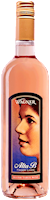 A bottle of Alta B Blush. A sweeter pink wine with a label featuring the winery founder's mother, Alta B. THUMBNAIL