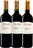 3 Bottle collection of our dry Bordeaux reds. One bottle each of Cabernet Franc, Cabernet Sauvignon, and Merlot MAIN