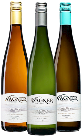 3 Bottle collection of Rieslings. One bottle each of our Rieslings: Dry, Semi-Dry, and Select (our sweetest Riesling). MAIN