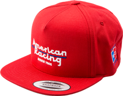 AMERICAN RACING LOGO SNAPBACK "FLAT BILL" HAT - RED OR BLACK MAIN