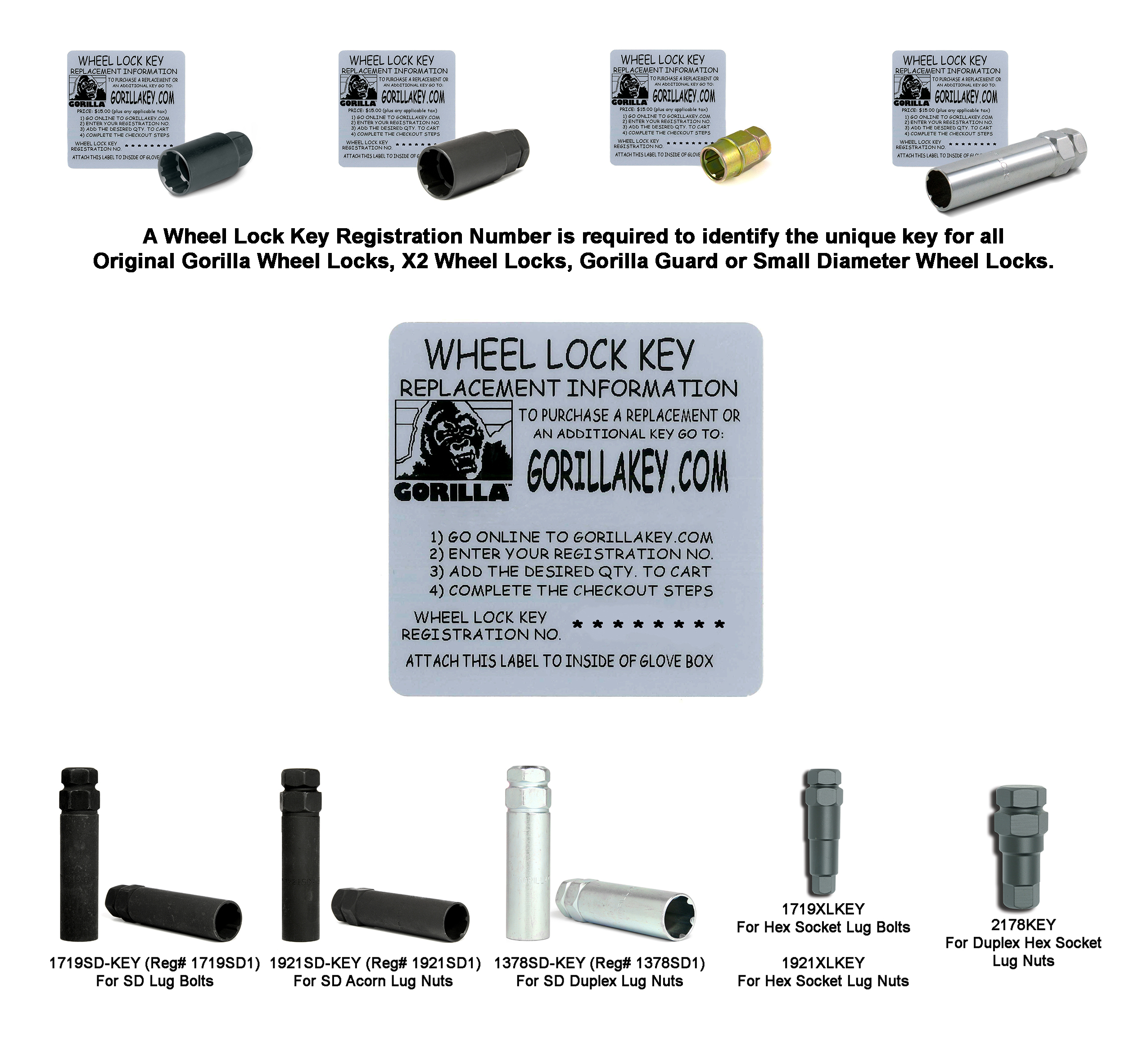 to order a replacement Gorilla lock key.