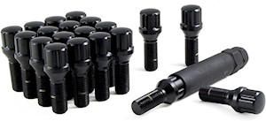 12x1.5 Conical Lug Bolt Kit w/Key-Black MAIN