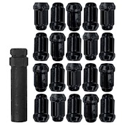 12x1.5 Lug Kit w/ Key-5 Lug Black THUMBNAIL