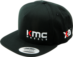 KMC & XD SERIES LOGO SNAPBACK "FLAT BILL" HAT - WHITE OR BLACK SWATCH