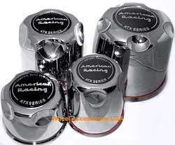 AMERICAN RACING ATX CHROMED PLASTIC CENTER CAP TEFLON LOGO MAIN