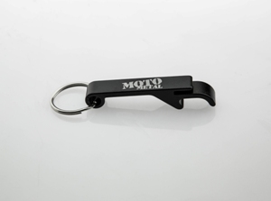 MOTO METAL LOGO BLACK KEYCHAIN BOTTLE OPENER THUMBNAIL