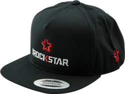 XD SERIES ROCKSTAR LOGO SNAPBACK "FLAT BILL" HAT - WHITE OR BLACK SWATCH