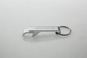 XD ROCKSTAR LOGO SILVER KEYCHAIN BOTTLE OPENER MAIN