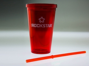 XD ROCKSTAR LOGO RED PLASTIC TUMBLER CUP THUMBNAIL