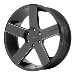 KMC WHEELS KM690 MC5 KM984S01 SATIN BLACK MILLED CAP