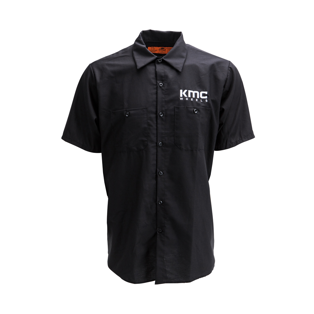 SHOP KMC WHEELS APPAREL RED KAP BUTTON UP SHIRT